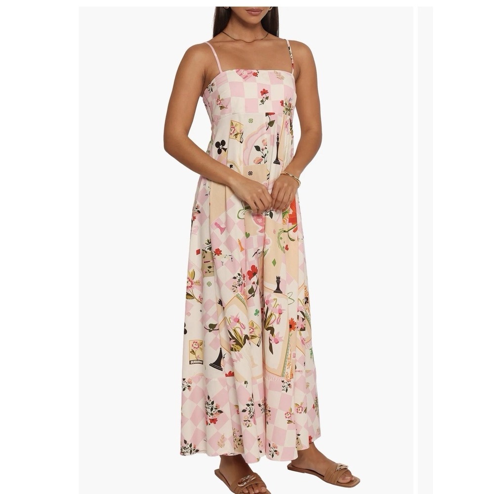 Petal And Pup Jaymes Maxi Dress Women's Size XS Floral Check Multi-print